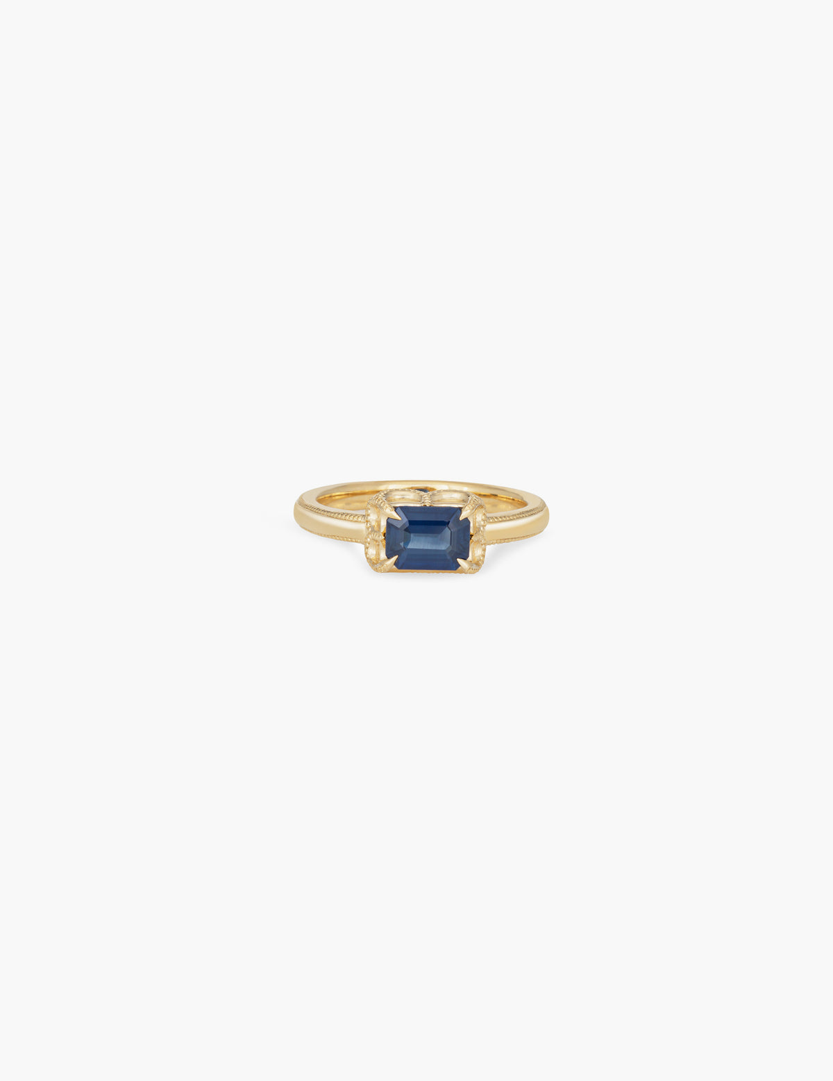 Sapphire Beaded Prong Ring