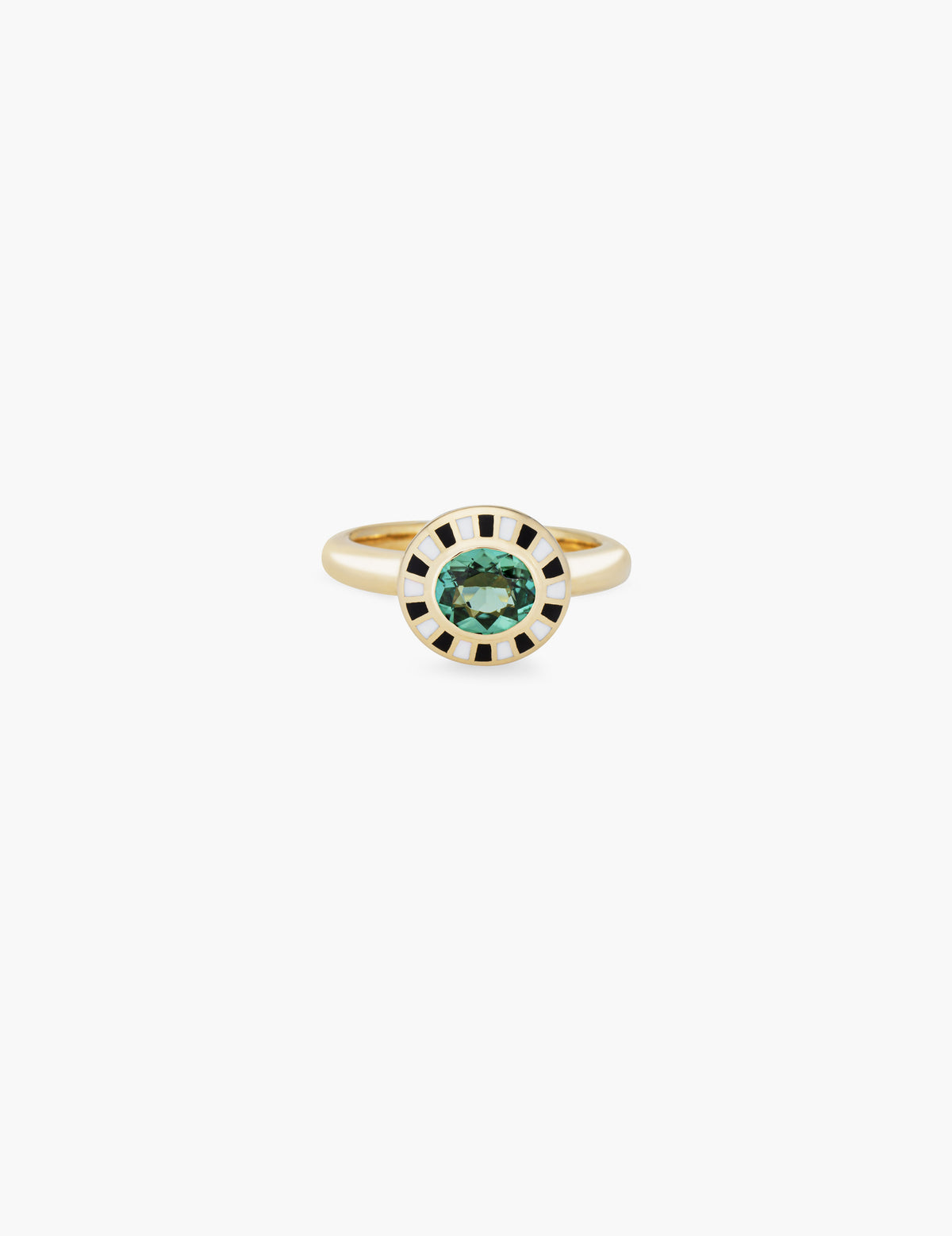 Tourmaline Checkered Ring