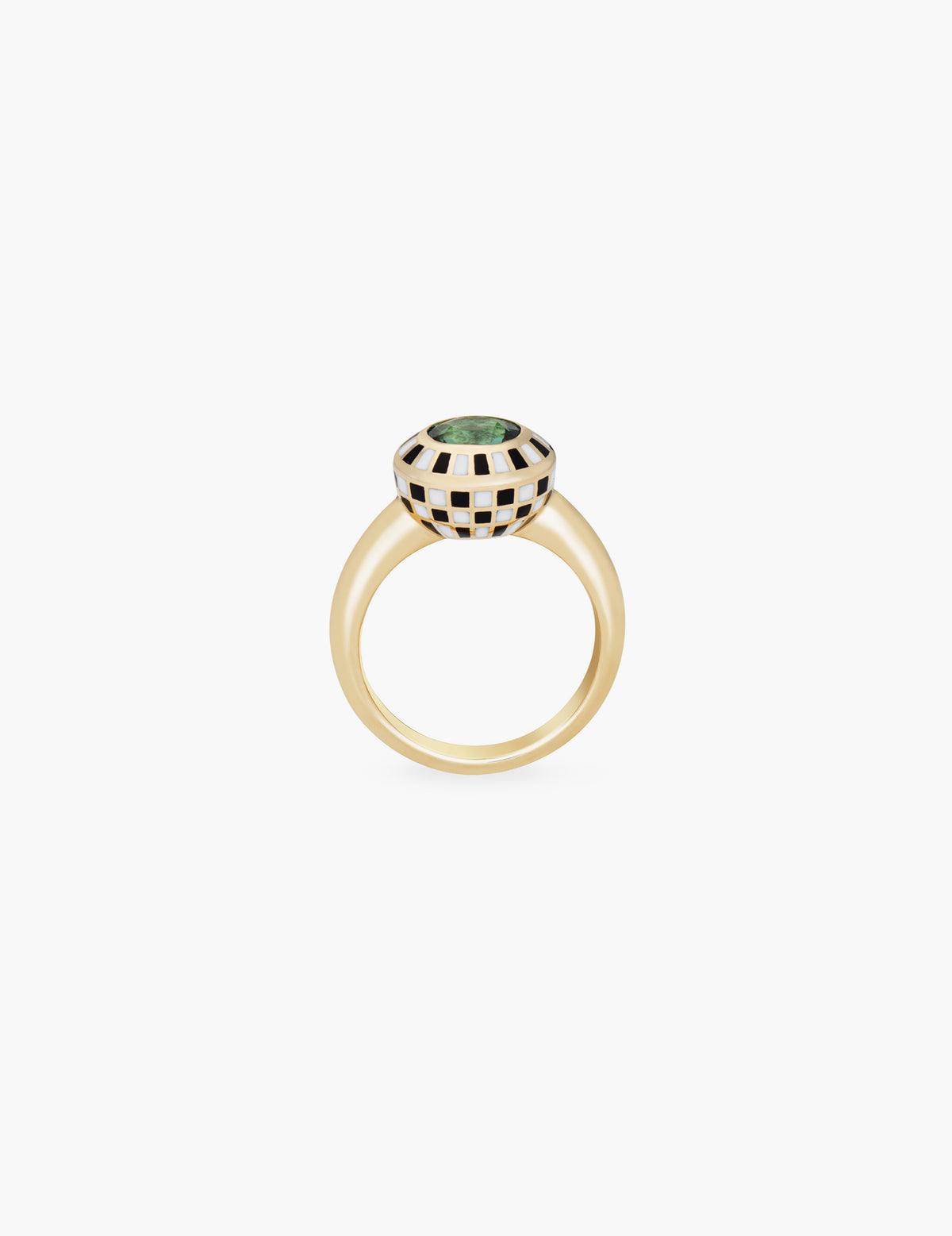 Tourmaline Checkered Ring