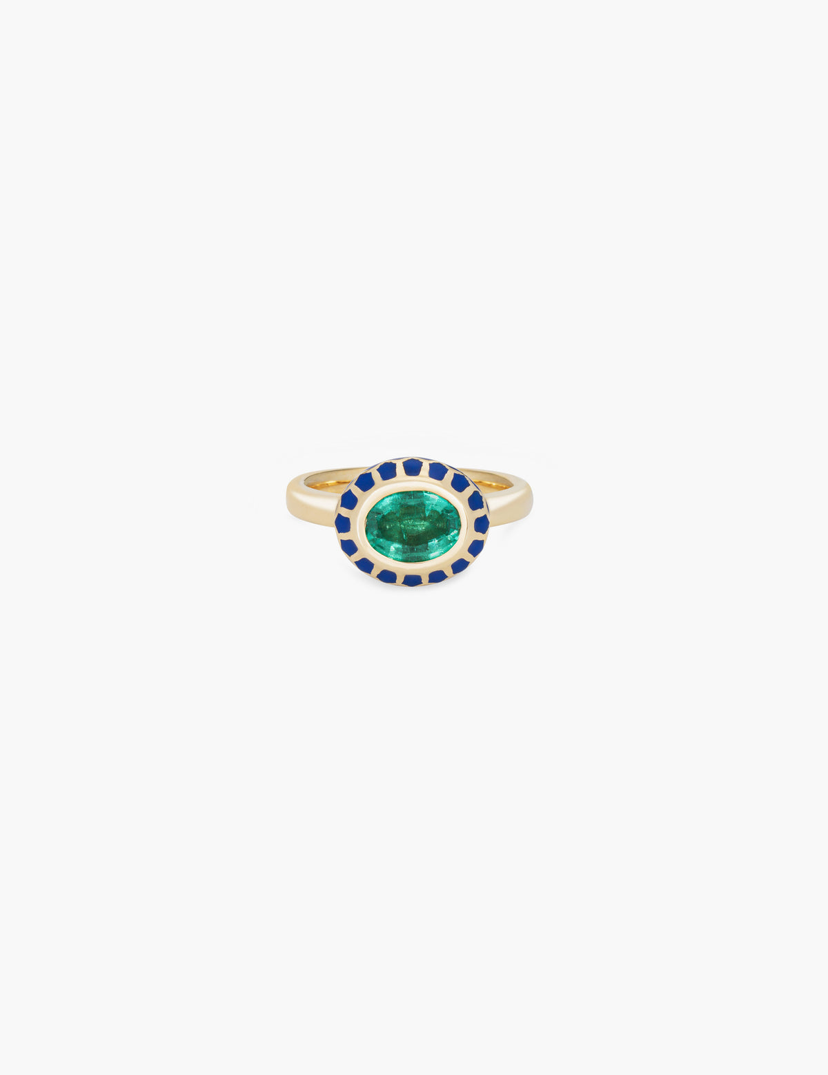 Cobalt Emerald Tulip Ring