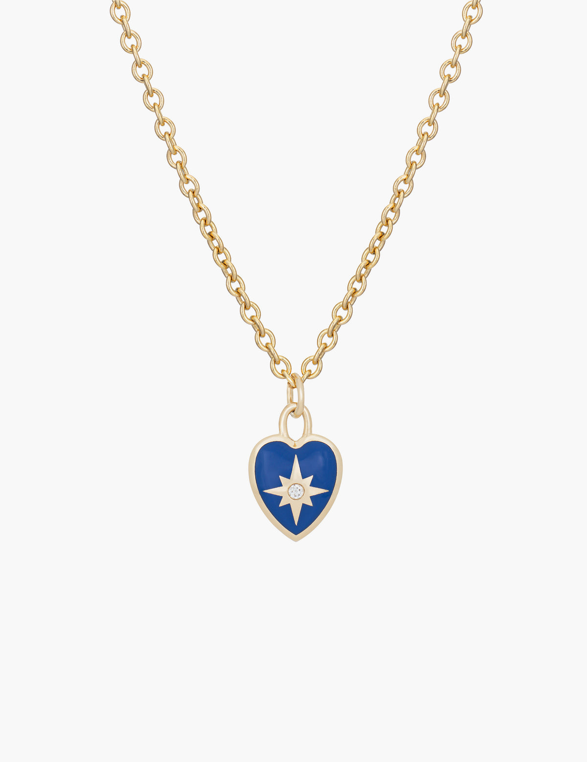 Diamond Enamel Heart Necklace