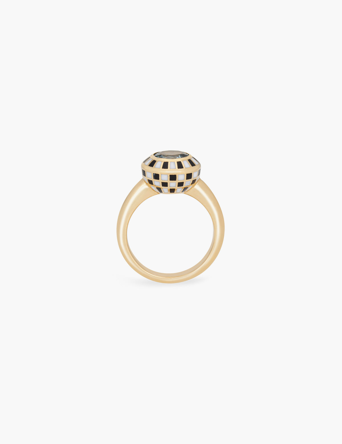 Sapphire Checkered Ring