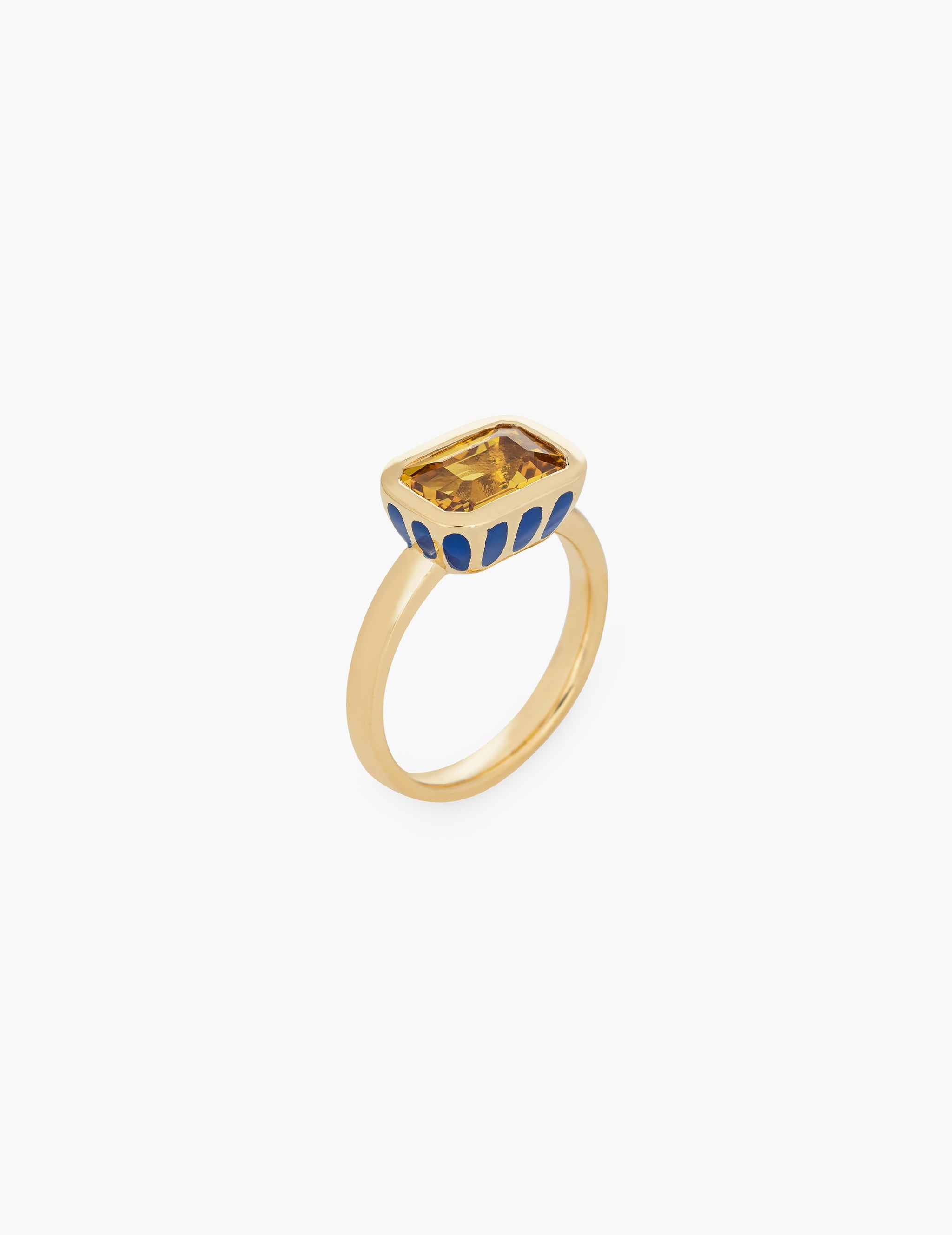 Idris, 18K Yellow Gold, Diamond + Green Enamel Ring – The Conservatory NYC