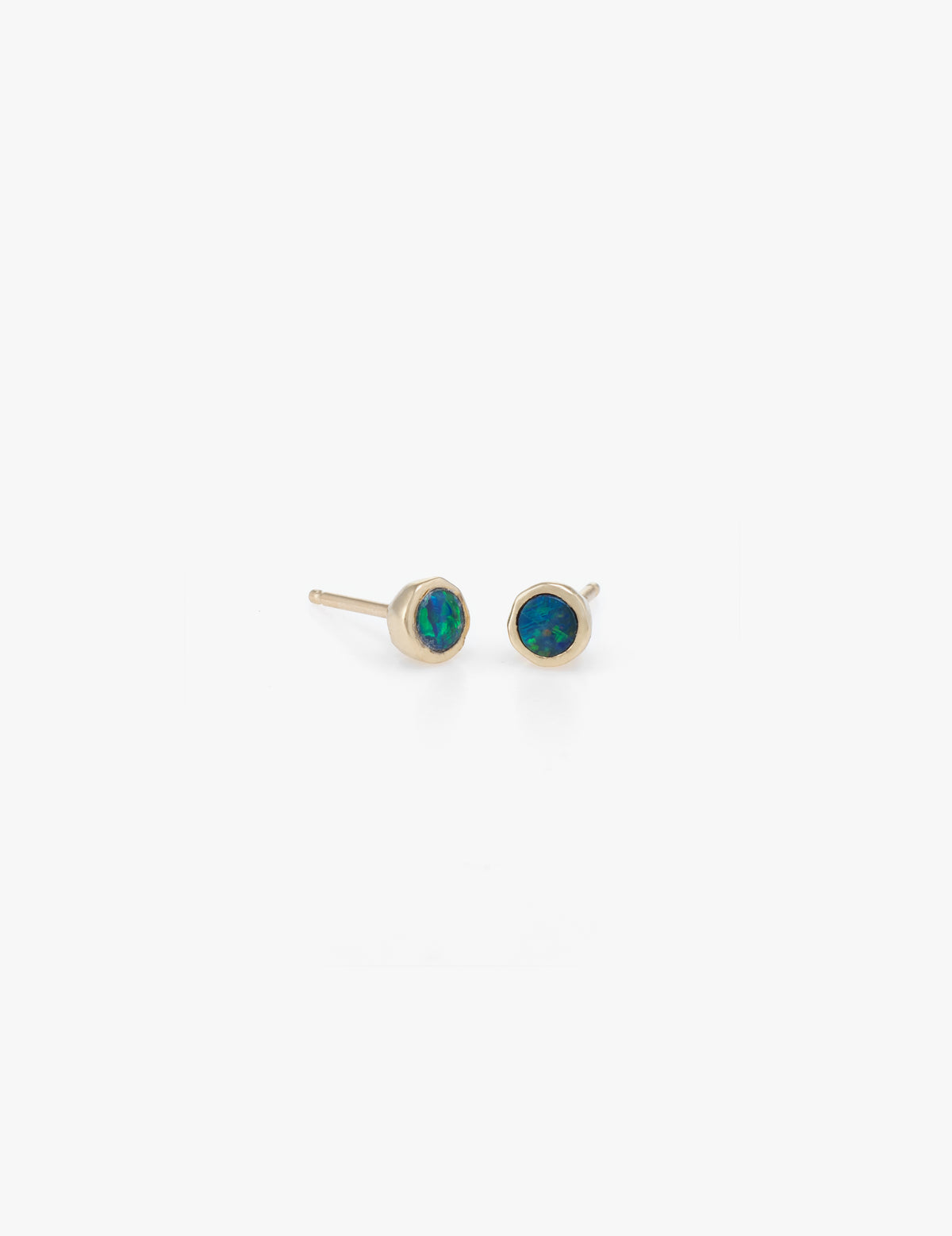 Tiny Dot Studs in Blue Opal (single)