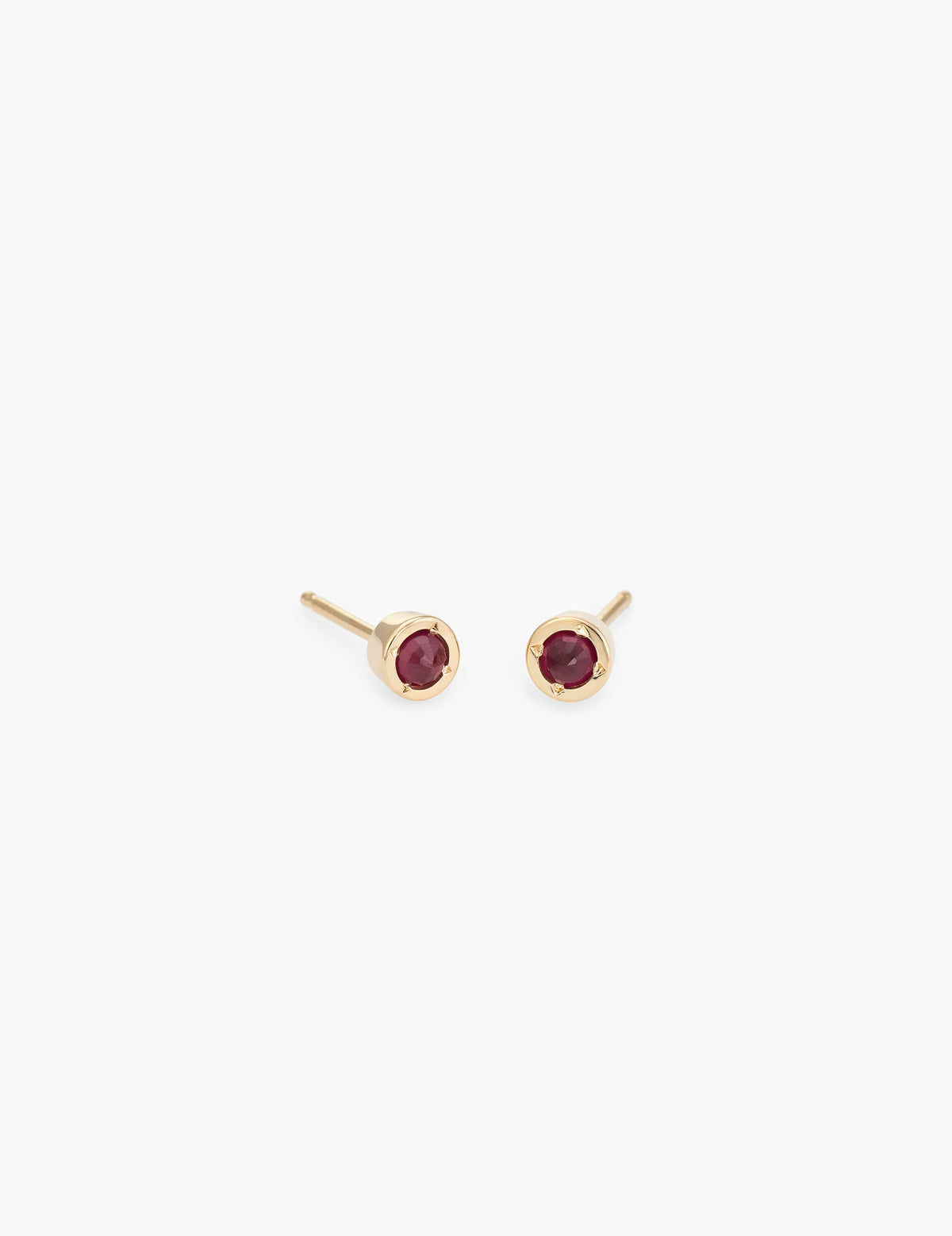 Tiny Dot Studs in Ruby (single)